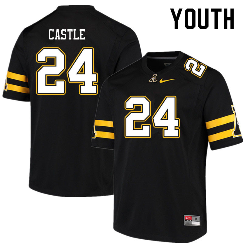 Youth #24 Anderson Castle Appalachian State Mountaineers College Football Jerseys Sale-Black